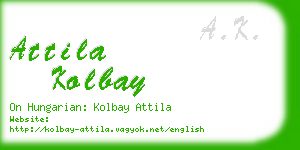 attila kolbay business card